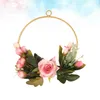 Dekorativa blommor Artificial Rose Garland Hanging Iron for Christmas Home El Shopping Mall Store (Round Pattern)