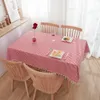 Pastorski czerwony i biały kratowy obrus lniany bawełniany kwadratowy stolik kawowy prostokątny piknikowy stolik stołowy do domu 240127