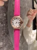 AAA fashion designer women's watch quartz movement 316 stainless steel case small Red belt