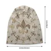 Bérets Pastel Or Fleur-De-Lis Ornement Automne Femme Bonnets Minces Cyclisme Unisexe Skullies Bonnet Chapeaux