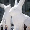 wholesale Giant 20ft Inflatable Rabbit Easter Bunny model Invade Public Spaces Around the World with LED light