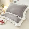 Princess Pillowcases With Ruffles Multiple Sizes Pillow Cover Comfortable Pillow Case For Adults Kids 240118