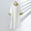 Damska odzież snu w stylu chiński luźne kaftlowinowe koszulki nocne bieliznę wiosenną wiosną lato z guziką szlafrok