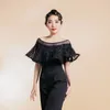 Stage Wear Modern Dance Female Professional Social Practice Suit One Piece Waltz Short Sleeve Top Summer