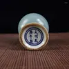 Decorative Figurines China Old Porcelain Blue Glazed Goblet