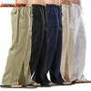 Loose Linen Wide Men Pants Trousers Oversize Linens Streetwear Male Spring Yoga Pants Casual Men Clothing Sweatpants 240125