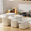 10KG Rice Storage Box Rice Dispenser Rice Container Grain Storage Jar Cereal Dispenser Pet Food Container Kitchen Organizer 240131