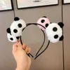 Acessórios de cabelo dos desenhos animados panda bandana personalidade clipe animal boneca hoop estilo chinês hairband faixa de pelúcia menina