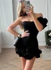 Robes décontractées 2024 femmes célébrités sexy noire rose satin robe fête des filles club de nuit d'anniversaire