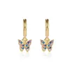 100% 14K Gold Natural Diamond Earring for Women Aros Mujer Oreja Pure Gemstone Jewellry Females 240125