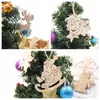 Weihnachtsdekorationen, 6 Stück, Holzanhänger, verschiedene Stile, hängende Ornamente für Baum, Holz, Geschenke, Noel-Handwerk, Kinderspielzeug