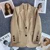 Elegante senhora do escritório blazers para mulheres moda manga longa único botão blazer casacos jaquetas outerwears 240123