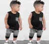 Children039s Kledingset Baby Peuter Baby Jongens Meisjeskleding Geruite tops T-shirt Vest Shorts Outfits Kledingset Costume9032574