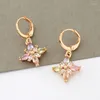 Dangle Earrings Trend 2024 Design Drop Luxury Woman Quality Jewelry Gold Color Multi-color Natural Zircon Vintage