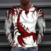 Mens Escorpião Camiseta Casual Impressão 3D Manga Longa Animal Veneno Gráfico Top Tees High Street Pattern Tops Homens Mulheres Hip Hop Tee 240130