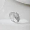 Pierścienie klastra 18k złota splaped 925 srebrny srebrny diamenty węglowe szlachetne kamień biżuterii luksusowy pierścień hip -hopowy dla kobiet hurtowych