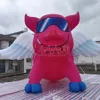 wholesale 5m L Inflatable Cartoon Flying Pig Pink Piggy Animal Model With Wings For Film Festival Decoration Or Party
