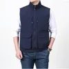 Mäns västar 2024 Mens ärmlös Vest Spring Autumn Casual Travels Outdoors Thin Big Size Waistcoat Mänkläder