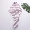 Towel Quick Dry Hair Bath Strong Striped Shower Cap Microfiber Absorbent Hat Bathroom Accessories