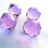 Chandelier Crystal Top Quality 10PCS/lot Purple 30mm Faceted Feng Shui Balls (Free Rings) Glass Sparkle Pendants Diy Suncatcher