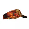 Berets Summer Air Sun Hat Swords Skull Skull Pentagram and Fire Visor UV Protect Sports Tennis Golf Grow Running Cap