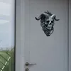 Squelette tête heurtoir de porte décor résine tête de chèvre Figure cintre 3D résine Punk Satan crâne tête de mouton Statue mur pendentif artisanat 240127