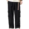 Men's Pants Wide Leg Men Trousers Streetwear Wide-leg Multi-pocketed Breathable For A Stylish Comfortable Look