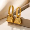 Studörhängen guldfärg rostfritt stål geometrisk modellering mode elegant öronpiercing smycken tillbehör för kvinnor gåva