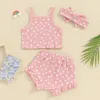 Ensembles de vêtements pour bébé fille, vêtements d'été, motif Floral, bretelles sans manches, débardeur, volants, short bouffant, tenue 2 pièces