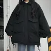 Damenjacken Koreanische Vintage Gothic Schwarz Reißverschluss Langarm Mantel Streetwear Chic Harajuku Cargo Oberbekleidung Winter Punk Frauen Oversize