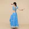 Roupas étnicas Yiman Exótico Vestido de Dança Estilo Feminino Treinamento de Barriga Sexy Slimming Sari Lengha Set Saree