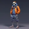 Cool Skeleton Figures Skull Resin Crafts Skateboarding On A Motorbike Halloween Decorations Desk Decoration Gifts 240124