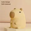 Table Lamps Soft Glow Animal Lamp Rechargeable Sleep Light For Bedroom Cartoon Capybara NIghtlight Children's Room Dropship