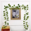 Decoratieve bloemen Kunstbloem Wijnstok Nepbladeren Garland Plant Plastic Rotan String Wanddecoratie Planten Bruiloftsfeest Hom