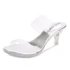 Sandalen täglich lässig High Heel für Damen Sommer Shopping Kristall Damen mittlere Schuhe Sandalen