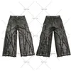 Spodnie w stylu amerykańskim Rock Rock Ogniarne dżinsy Mężczyźni Y2K Striped Modna luźna luźna prażona proste spodnie z szerokimi nogawkami Kobiety 240122