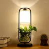 Tischlampen Nordic Glas Schreibtisch Licht Kreative Balkon Studie Schmiedeeisen LED Grüne Pflanze Lampe