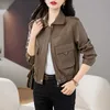 Lautaro Black crop leather jacket women zipper long sleeve Designer cropped jacket Plus size fashion clothes for women 6xl 7xl 201030