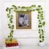 Decoratieve bloemen Kunstbloem Wijnstok Nepbladeren Garland Plant Plastic Rotan String Wanddecoratie Planten Bruiloftsfeest Hom