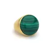 Cluster Rings Big Stone äkta naturlig malachitgrön ädelsten runda 20mm för kvinnor fest födelsedag smycken present design