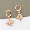 Dangle Earrings Trend 2024 Design Drop Luxury Woman Quality Jewelry Gold Color Multi-color Natural Zircon Vintage