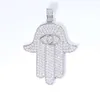 Yu Ying Fine Jewelry Ice Out Moissanite Hamsa Pendant 925 Solid Silver Gold Plated Hip Hamsa Charm Pendant For Necklace