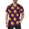 Men's Casual Shirts Black BAT Loose Shirt Male Beach Halloween Print Summer Design Short Sleeve Stylish Oversized Blouses