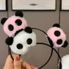 Acessórios de cabelo dos desenhos animados panda bandana personalidade clipe animal boneca hoop estilo chinês hairband faixa de pelúcia menina
