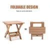 Lägermöbler Portable Folding Side Table Square All-Weather and Fade-Resistent Plast Wood Perfekt för utomhusträdgård