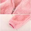 Jaquetas rosa meninas outono casaco inverno jaqueta de lã térmica para crianças 2 3 4 5 6 7 8 9 10 anos crianças casacos quentes coreano outerwear