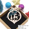 Décorations de Noël 6pcs pendentifs en bois boule creuse étoile ornements suspendus pour décor d'arbre cadeaux pour enfants bricolage peinture bois artisanat