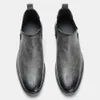 Männer Retro Leder Chelsea Stiefel 40- Top Qualität männer Stiefeletten Marke Handgemachte Schuhe Für Männer #KD5241 240118