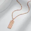 Ожерелья с подвесками Kinel, модное глянцевое ожерелье для женщин, роскошное розовое золото 585 пробы, простые квадратные высококачественные повседневные украшения