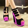 Sandalen Zomer Mode Hoge Hak Damesschoenen Casual Dikke Zool Sexy Prachtige Roze Dames Moderne Dansfeest Dames Pumps